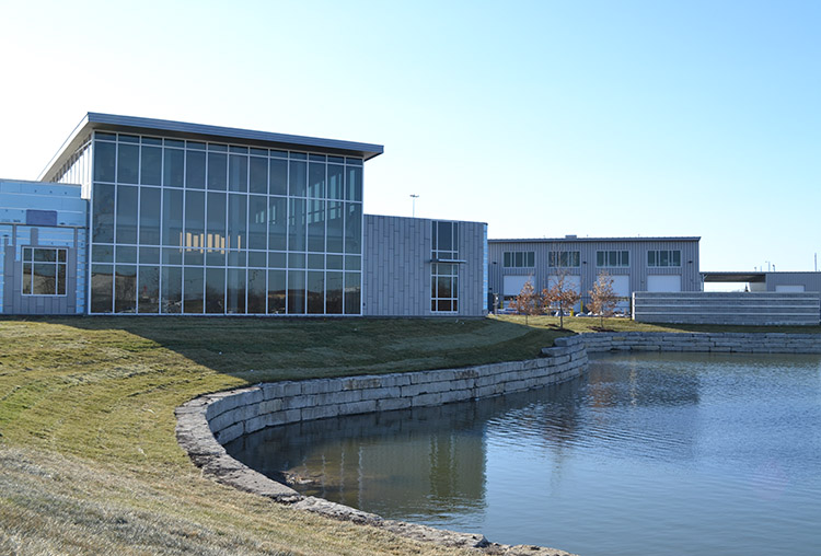 Lee's Summit Water Facility pond with water